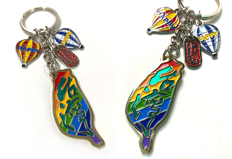 熱氣球台灣島鑰匙圈