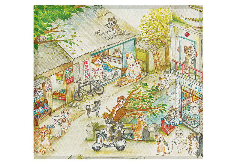 BYC印花萬用布 Fish Cat(童趣)