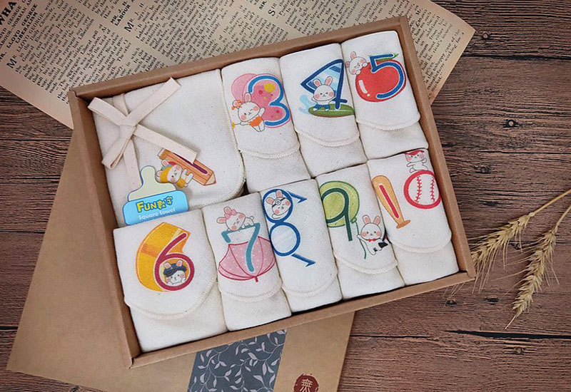 啟蒙數字紗布方巾禮盒-兔 啟蒙數字紗布方巾禮盒-兔