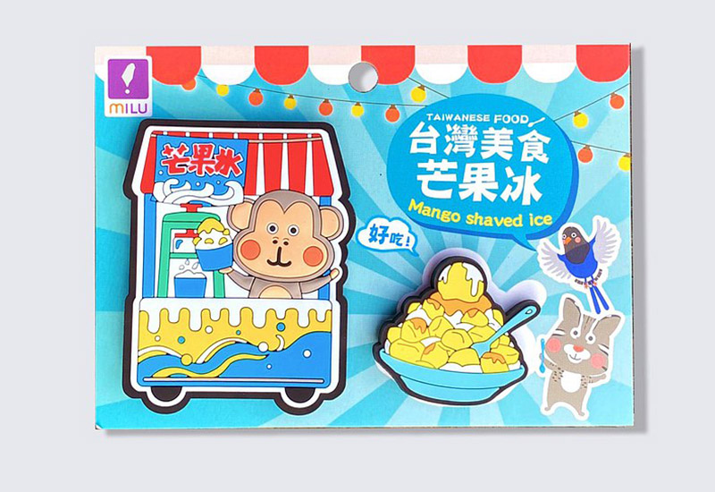 PON皮家族臺灣美食磁鐵2入-獼猴芒果冰 PON皮家族臺灣美食磁鐵2入-獼猴芒果冰
