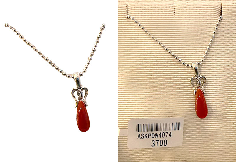 珊瑚水滴墜子_ASKPDW4074 珊瑚水滴墜子_ASKPDW4074