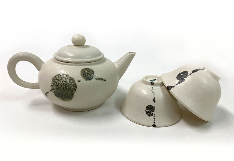 心陶園 灰釉茶組 