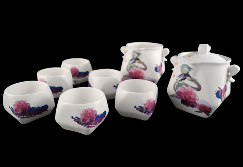 L77-3D藍鵲天燈茶具(一壺一海六杯) L77-3D藍鵲天燈茶具(一壺一海六杯)