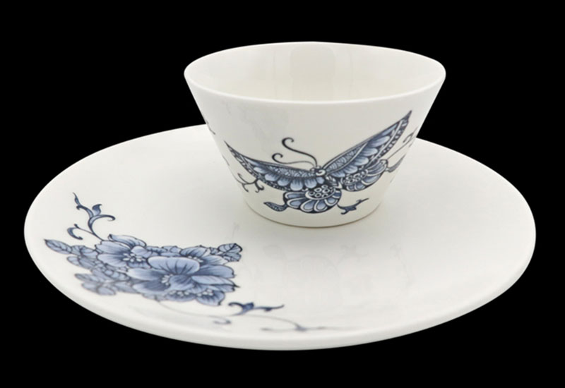 T53-青花蝴蝶碗盤組(6碗6盤) T53-青花蝴蝶碗盤組(6碗6盤)