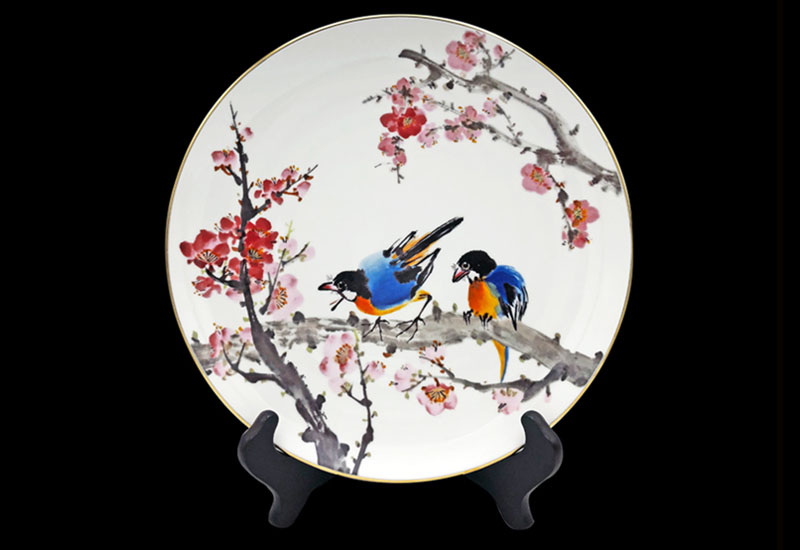 D52-翠鳥迎春瓷盤 D52-翠鳥迎春瓷盤