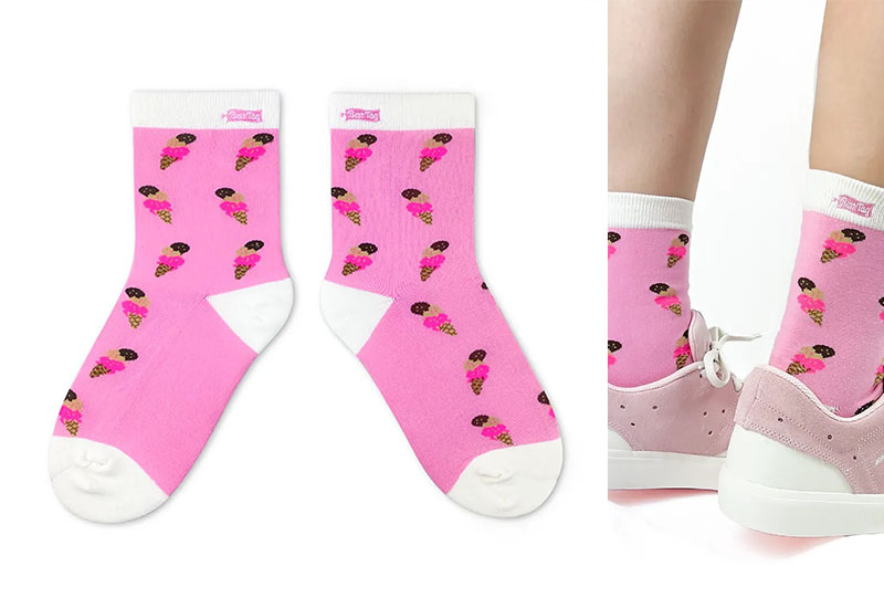 甜筒冰淇淋-粉 厚襪款(2種尺寸)  甜筒冰淇淋-粉 厚襪款(2種尺寸)