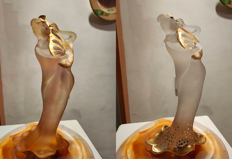 林一雄琉璃 晶靈樂姬(琵琶) 琉璃雕塑 美術藝術品 林一雄琉璃 晶靈樂姬(琵琶) 琉璃雕塑 美術藝術品