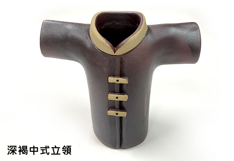 客家服飾筆筒-深褐中式立領 客家服飾筆筒-深褐中式立領