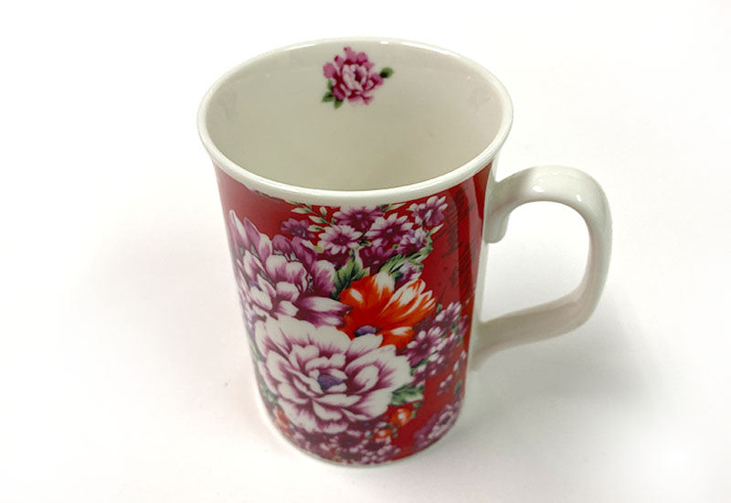 台灣花布 馬克杯-大紅色 台灣花布 馬克杯-大紅色
