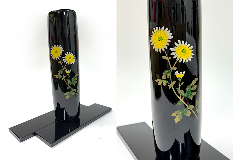 林建正 彩繪花器高-菊 林建正 彩繪花器高-菊