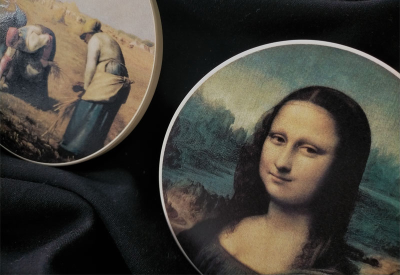 西洋名畫 3D吸水杯墊-蒙娜麗莎