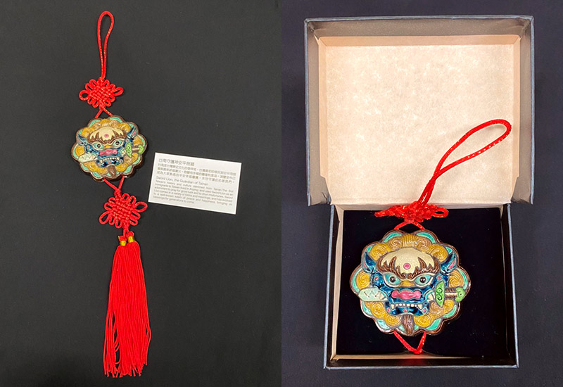 呂世仁 小團獅 交趾陶掛飾