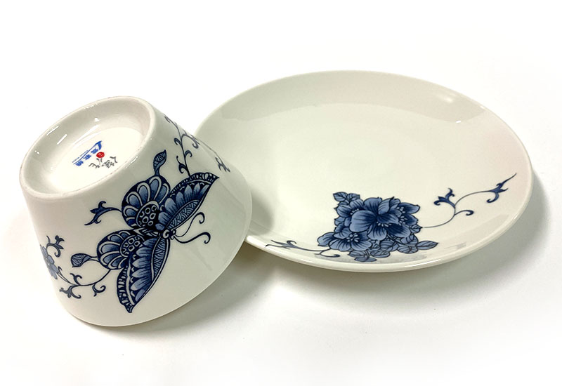 T53-青花蝴蝶碗盤組(6碗6盤)
