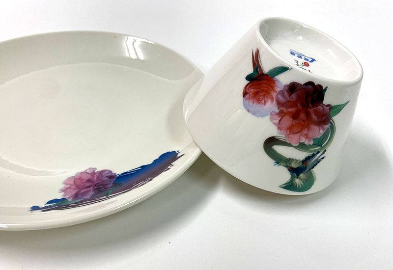 T52-3D藍鵲碗盤組(6碗6盤)