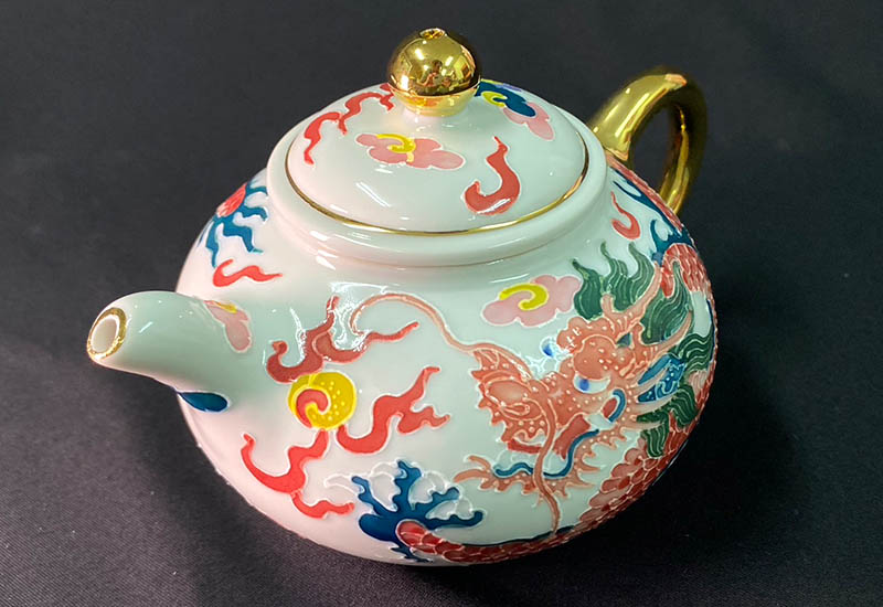 祥龍獻瑞一壺二杯茶具組(白.彩色)