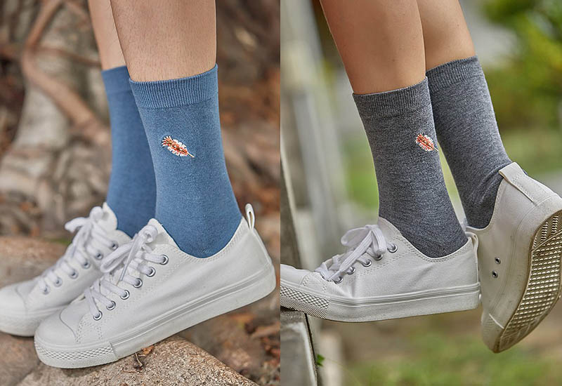 木森好襪 台灣美食襪-烤魷魚 (3色) 刺繡款 微笑台灣MIT認證  台灣小吃襪子