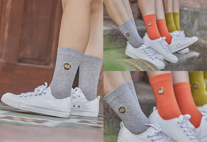 木森好襪 台灣美食襪-蚵仔麵線 (3色) 刺繡款 微笑台灣MIT認證  台灣小吃襪子