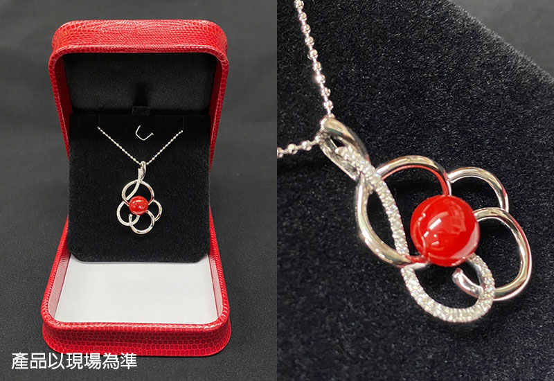 蘇澳珊瑚 珊瑚戒面18K墜子 項鍊墜 AEKPDD0008