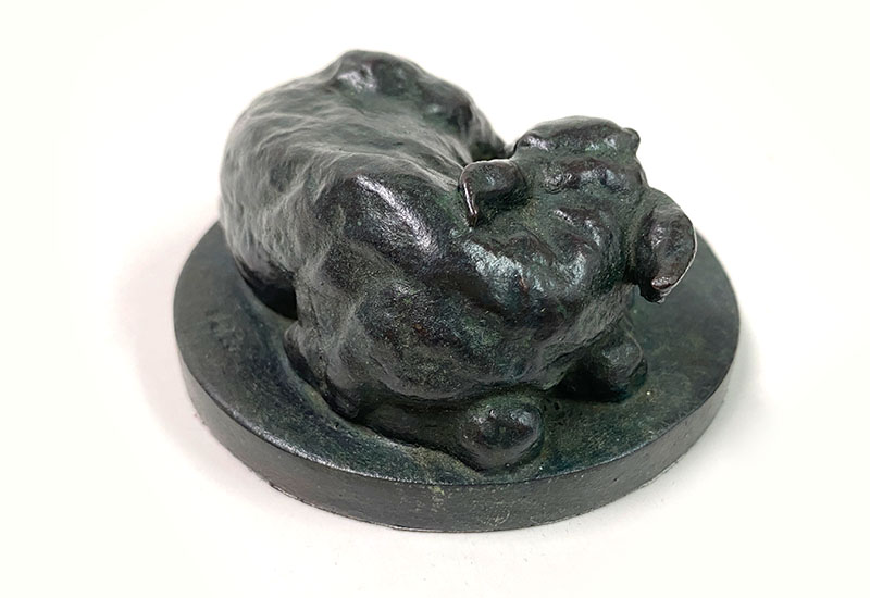 呦呦 楊英風 稚子之夢(銅)小 文鎮 台灣雕塑藝術 銅雕 sculpture