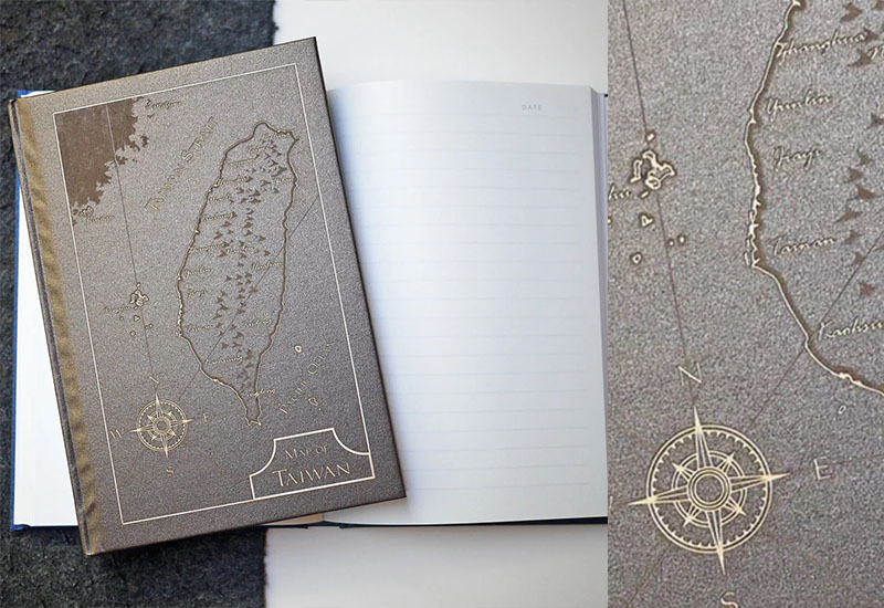 好攸光刻所 台灣地圖精雕筆記書-光采咖啡