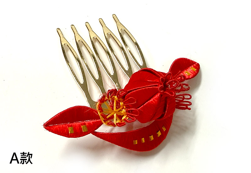 傳統紅春仔花(石榴花)夾/胸針/髮梳 傳統紅春仔花(石榴花)夾/胸針/髮梳