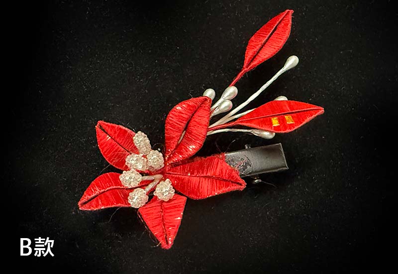 傳統紅春仔花(百合花)夾/胸針/髮梳 傳統紅春仔花(百合花)夾/胸針/髮梳