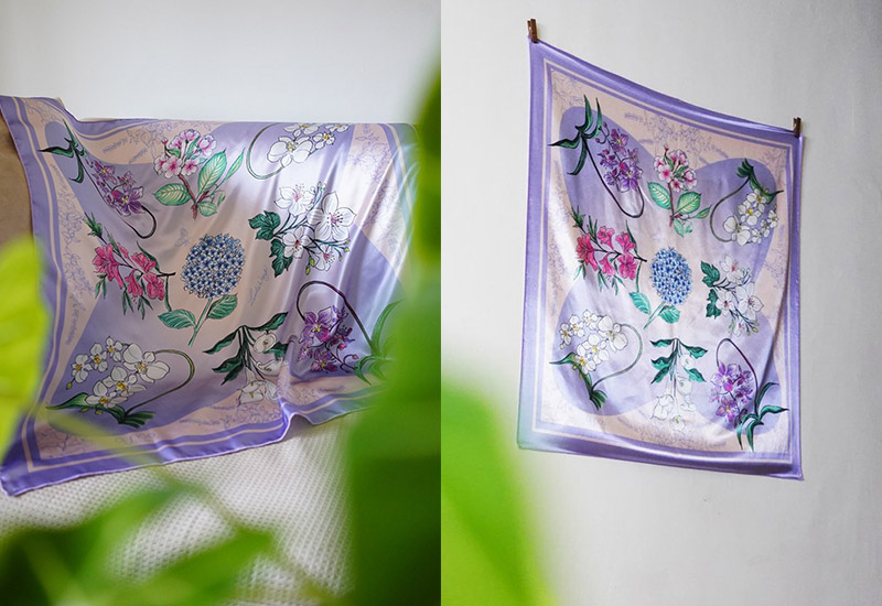台灣賞花季方巾(含束口袋) 台灣賞花季方巾(含束口袋)