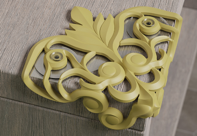 渦卷紋護角 防撞桌角 (嫩黃綠) 