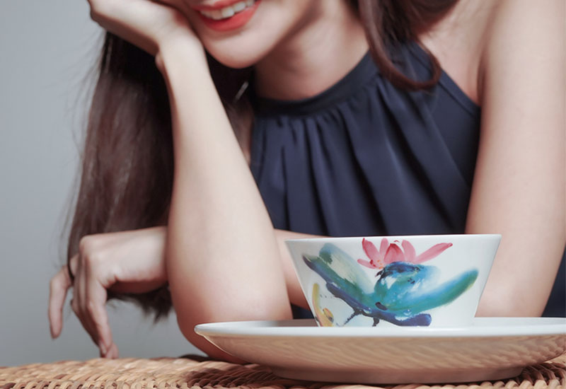 T51-荷花碗盤組(6碗6盤)