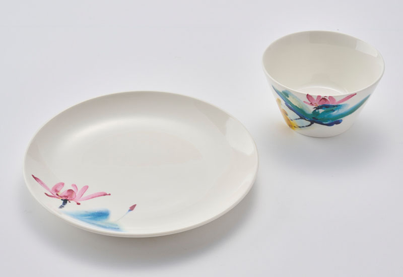 T51-荷花碗盤組(6碗6盤)